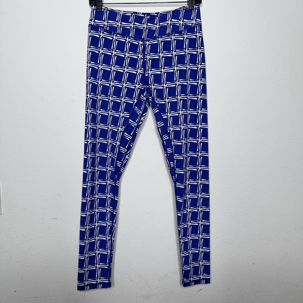 J.McLAUGHLIN LIBBY LEGGINGS  TRELLIS GEO -‎ Navy/Wht ACADIA - Preppy M